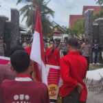 Massa GMNI saat demo di depan kantor kejari bengkalis