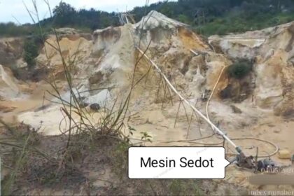 Lokasi penambangan material galian C di desa karya indah