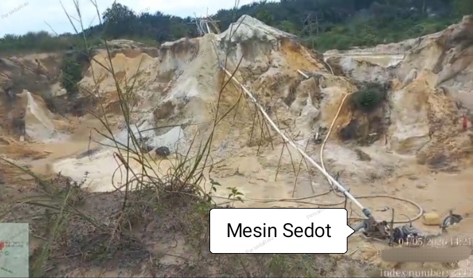Lokasi penambangan material galian C di desa karya indah