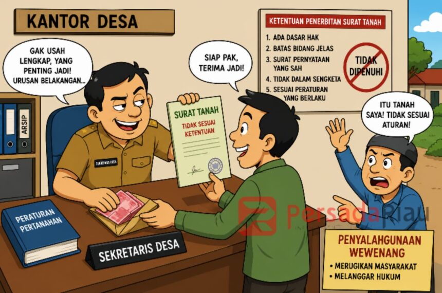 Penyalahgunaan wewenang oleh skretaris desa dalam menerbitkan dokumen sporadik di desa sotol